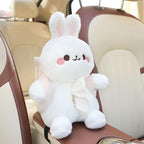 2-in-1 Car Tissue Holder & Trash Bin Organizer Cute Plush Bear/Rabbit/Capybara for Armrest Easy to Install Soft & Adorable (Bear)
