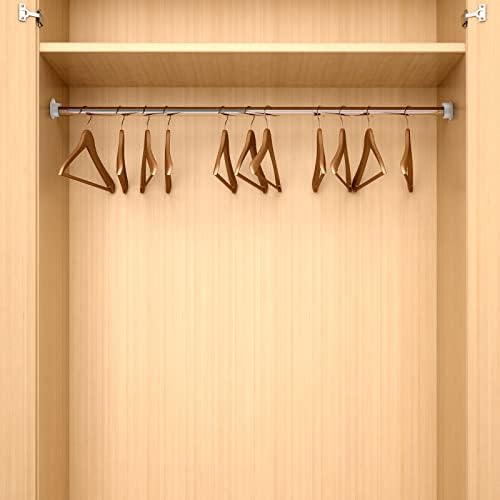 Amyhill Plastic Closet Pole Socket White Closet Rod Holders Rod Bracket Shower Holders Wardrobe Tube Support for Bathroom Cur