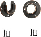 1 Pair Heavy Duty Oil Rubbed Bronze Zinc Closet Pole Sockets Rod End Support Flange Rod Holder Set Wall Mount Pipe Bracket wi