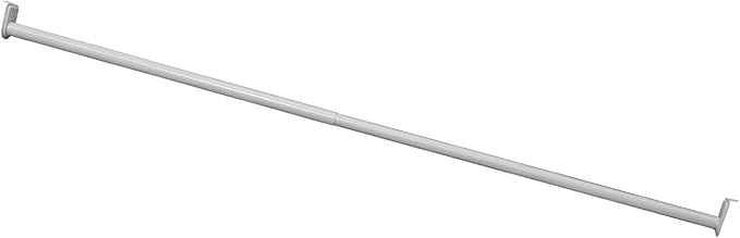 Design House 48 Inch to 72 Inch Adjustable Closet Rod for Hanging Clothes, White, Heavy Duty Steel, Center Support Bracket In