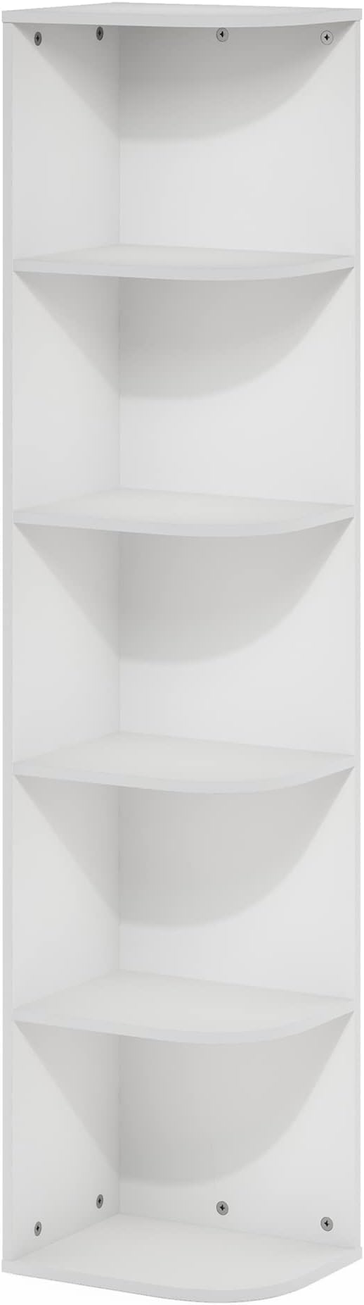 Furinno PASIR Book Shelf, 5-Tier Corner Bookshelf with Open Shelf, Standing Bookcase, 9.3 x 12 x 51.7, for Organization and S