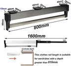 Adjustable Clothes Rail, Extendable Steel Wardrobe Rod, Closet Organizer for Coats & Trousers, Pull-Out Design 30-80cm, Space