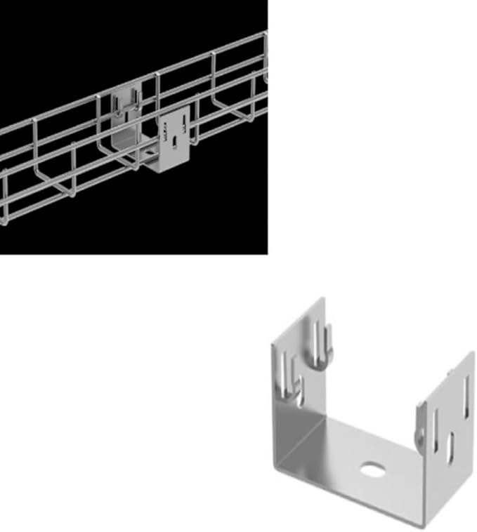 Kable Kontrol 2" Side Floor Bracket – Wire Mesh Cable Tray Support - Wire Mesh Tray Cable Management Rack Cable Basket, Zinc 