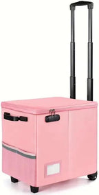 Fireproof File Box with Wheels, Collapsible Rolling Fireproof Document Bag with Lock, Fireproof Box with Handle & Casters, Mo