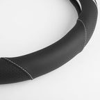 Car Steering Wheel Cover, Leather Steering Wheel Cover Grey Universal 14.5-15 Inch Microfiber Leather Anti-Slip Breathable Au