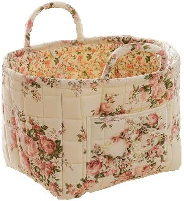 Boho Fabric Storage Basket, Large Capacity Laundry Basket, 12.2'' x 10.23'' x 10.23'' Collapsible Laundry Hamper with Easy Ca