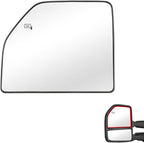 Senzeal Driver Side Heated Upper Mirror Glass Replacement for Ford F150 2015-2020 Ford F250 F350 F450 F550 2017-2022 Tow Mirror FL3Z17K707R (Left Side)