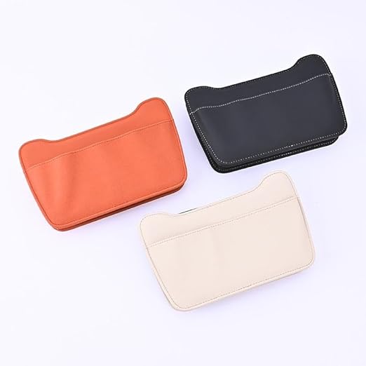 Car Leather Trash Can for Seat Back, Hanging Garbage Bin, Waterproof Foldable Stroage Organizer for Car, Multipurpose Interior Accessories for SUV Truck RV Camping (White Chair Back Clip)