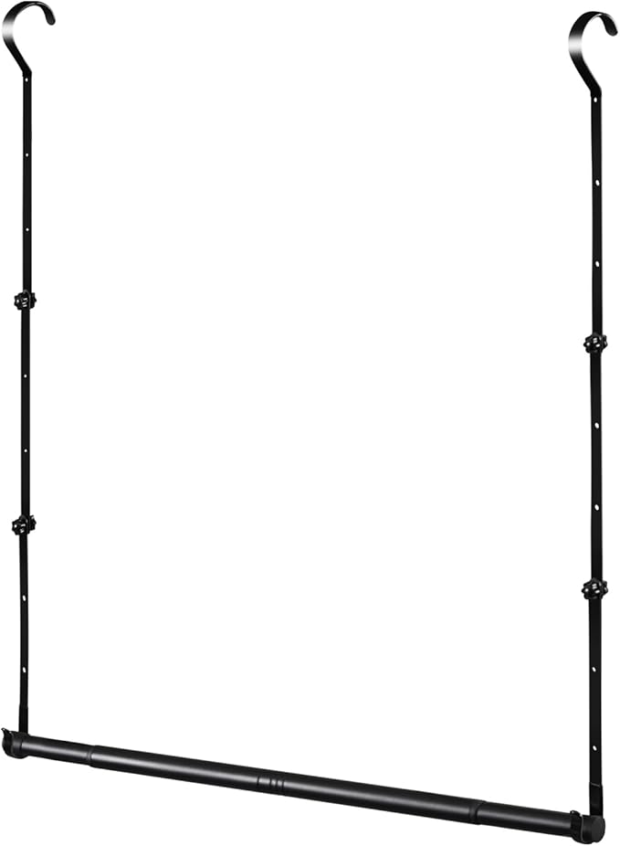 Hanging Closet Rods, Adjustable Height & Width Closets Bar Lower Extender for Hanging Clothes, Heavy Duty Hanging Bars for Cl