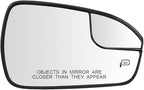 Senzeal Passenger Side Heated Mirror Glass Replacement Convex Mirror with Blind Spot mirror for Ford Fusion 2013 2014 2015 2016 2017 2018 2019 2020 DS7Z17K707B (Right Side)