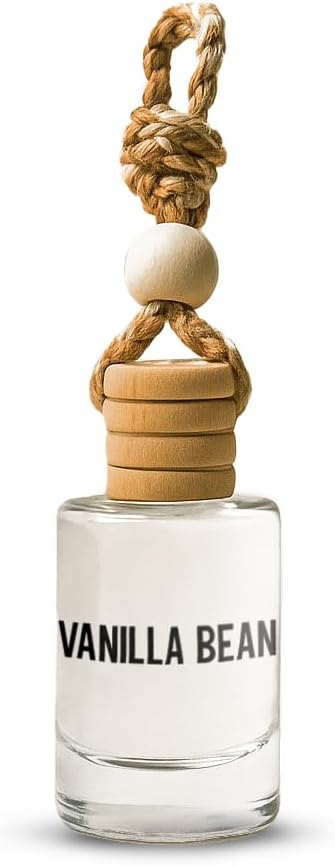 Vanilla Bean Hanging Car Air Freshener – Long Lasting Essential Oil Diffuser for Car, Closet, Bathroom – 2-Pack Natural Scent