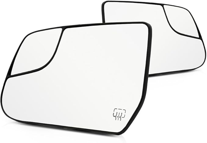 For Chevy Equinox 2010-2017 Mirror Glass Driver and Passenger Side Pair Heated | w/Backing Plate and Blind Spot Glass | Flat and Convex Glass Type | For 20873491, 20873492 | GM1324126, GM1325126
