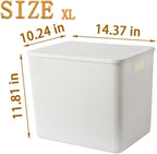 4 pack large plastic White storage bins Baskets, Toy Box Chest with Lids and Handle，Organizer Containers for Baby，Kids,snacks