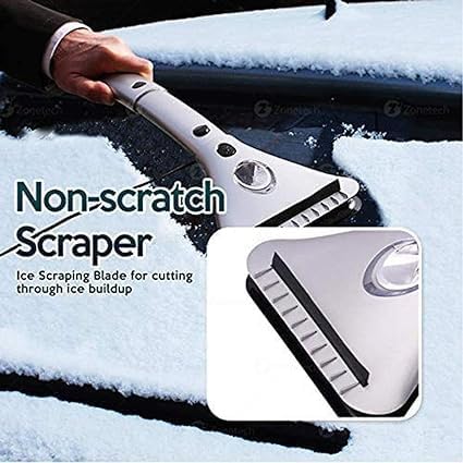 ZONETECH Heated Car Window Ice/Snow Scraper Extendable Auto Windshield Heated Scraper with LED Light,12V Electric Scraper Heating, 5pcs Car Ice Scraper Snow Removal Stocking Stuffer