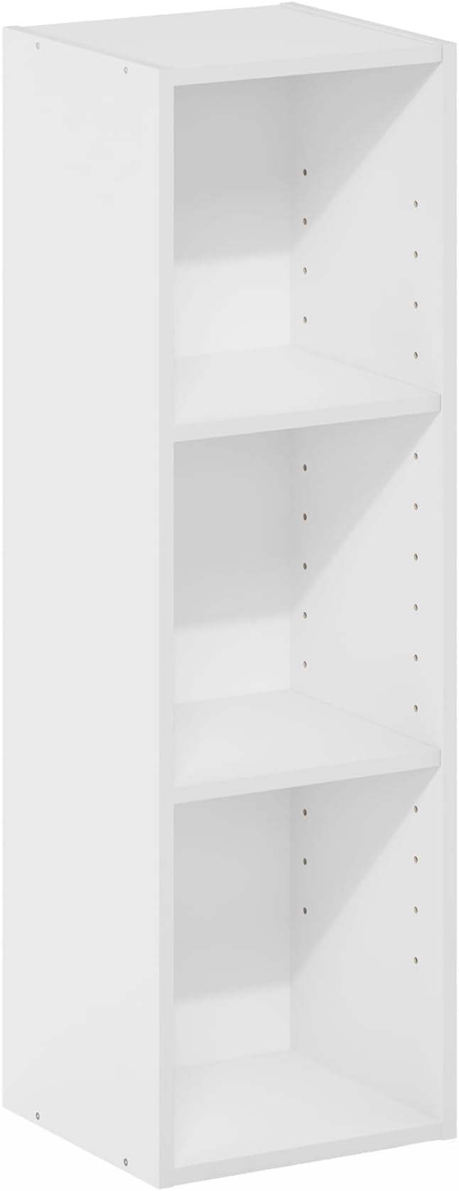 Furinno Fulda Book Shelf, 3-Tier Narrow Bookshelf, Bookcase with 10-in Width Storage Shelf, 9.3 x 9.8 x 31.5, for Living Room