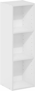 Furinno Fulda Book Shelf, 3-Tier Narrow Bookshelf, Bookcase with 10-in Width Storage Shelf, 9.3 x 9.8 x 31.5, for Living Room