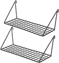 Kaforise Hanging Straight Shelf for Wire Wall Grid Panel, Small Wire Wall Organizer and Display Shelf, Size 11.8" X 4.3",Blac