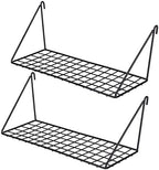 Kaforise Hanging Straight Shelf for Wire Wall Grid Panel, Small Wire Wall Organizer and Display Shelf, Size 11.8" X 4.3",Blac