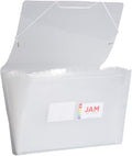 JAM PAPER Accordion Folders - 13 Pocket Plastic Expanding File - Legal Size - 10 x 15 - Clear - Sold Individually