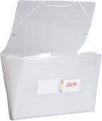 JAM PAPER Accordion Folders - 13 Pocket Plastic Expanding File - Legal Size - 10 x 15 - Clear - Sold Individually