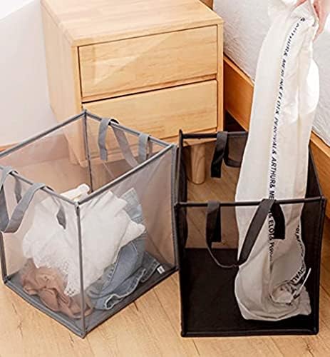 Pop Up Laundry Baskets - Mesh Collapsible Laundry Hampers Storage with Handle - Foldable for Washing Storage, Great for The K