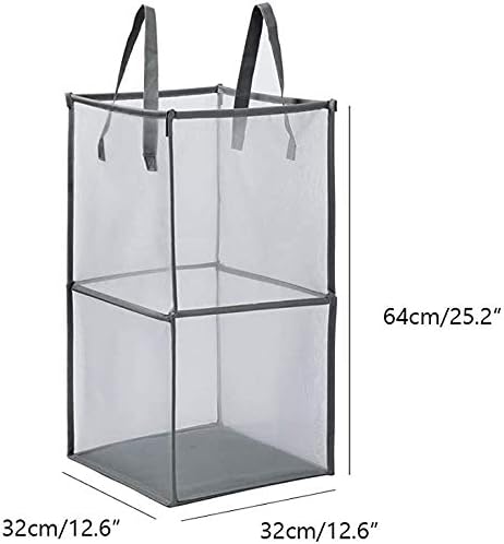 Pop Up Laundry Baskets - Mesh Collapsible Laundry Hampers Storage with Handle - Foldable for Washing Storage, Great for The K