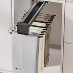Pull-Out Clothes Rail,Extendable Pull Out Closet Rod, Bearing 30kg Pull-Out Clothes Rail, Aluminum Alloy Adjustable Valet Rod