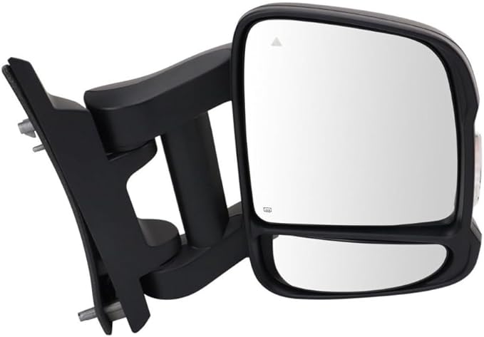 CarLights360 For Ram ProMaster 1500 2021 2022 2023 Door Mirror Passenger Side | Textured | Power | Heated | With Signal/Blind Spot Detection | Manual Fold | Replacement For CH1321548 | 7JR84JXWAA