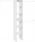 Furinno FANO Closet Organizers and Storage, Closet Storage Organizer with 3 Hanging Bars, Wardrobe Closet Shelf Towers, for W
