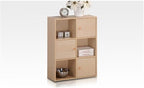 Furinno Pasir 3 Tier Shelf with 3 Door/Round Handle, Steam Beech