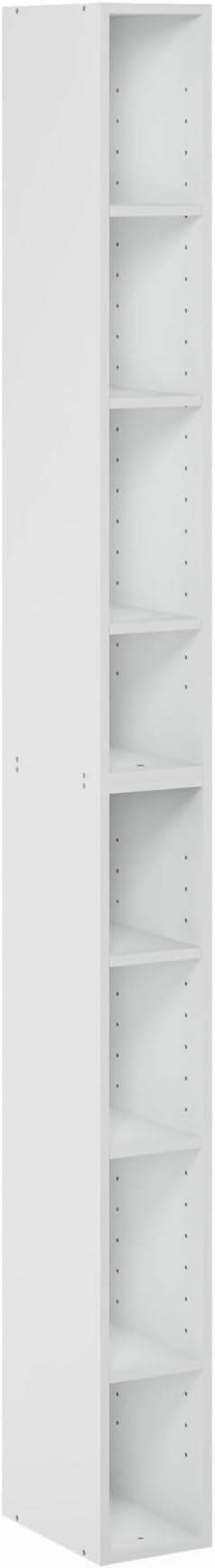 Furinno Fulda Book Shelf, 8-Tier Bookshelf, Bookcase with Space Saving Storage Shelf, 9.2 x 5.9 x 70.9, for Living Room, Bedr