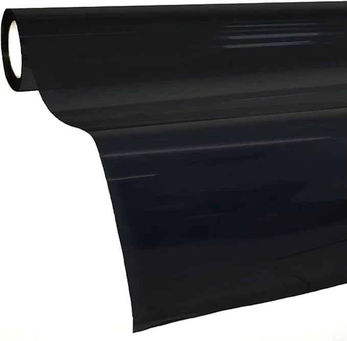 VViViD Transparent Colorful Vinyl Window Tinting Sheets (1.49ft x 5ft, Dark Black Tint)