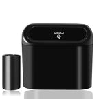 Car Trash Can Bin with Lid - Universal Vehicle Mini Leakproof Garbage Can Bin with 20pcs Trash Bags Can Organizer Storage for Front Back Seat Accessories for Auto Office Bedroom Home(Black)