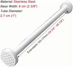 Adjustable Closet Rods - No Drill Extendable Clothes Rail for Windows & Bathroom - Space-Saving Wardrobe Organizer - White 35