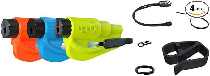 Resqme Accessory Pack The Original Emergency Keychain Car Escape Tool, 2-in-1 Seatbelt Cutter and Window Breaker, Made in USA