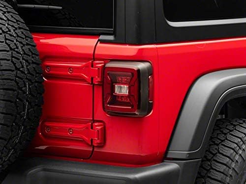 Raxiom LED Tail Lights; Black Housing; Red Lens Compatible for 18-25 Jeep Wrangler JL w/Factory Halogen Tail Lights & w/o Bli