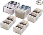 5PCS Wardrobe Clothes Organizer - Foldable Closet Drawer Organizer for Clothes, Portable Closet Organizers and Storage Bins, 