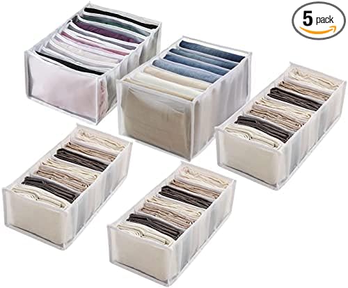 5PCS Wardrobe Clothes Organizer - Foldable Closet Drawer Organizer for Clothes, Portable Closet Organizers and Storage Bins, 