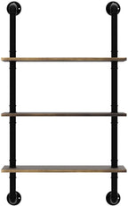Industrial Pipe Shelving Bathroom Shelves Over Toilet 24 Inch,Rustic Wall Shelves,Industrial Floating Shelves for Wall Pipe S