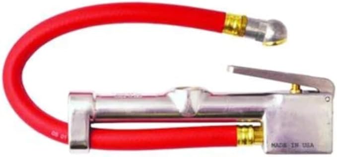 Milton S-505 Analog Tire Inflator with Pressure Gauge, 15" Hose Single Head Air Chuck, Made In USA 10-160 PSI