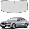 Windshield Sun Shade for Benz C-Class 2008-2024 2025 Sunshade Front Window Shade Custom Fit C-Class W205 C250 C300 C400 SLK SLS CLA CLS CL-Class Sun Visor Foldable Shade Blocks UV Rays Accessories