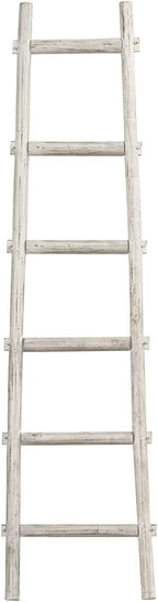 HomeStock Decorative Wooden Ladder Accent Piece for Blankets & Towels White