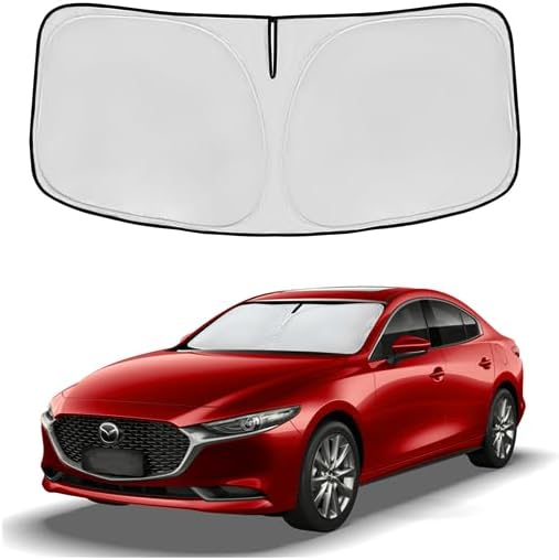 Windshield Sun Shade for Mazda CX5 CX-5 2017-2024 2025 2026 Front Window Shade Custom Fit CX5 Accessories Sport, Touring, Grand Touring,Crossover Sun Visor Foldable Shade Blocks UV Rays Accessories