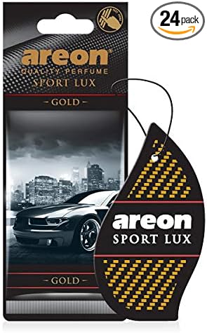 AREON Sport Lux Gold - Hanging Cardboard Air Freshener for Car, Home & Office - Premium Cologne Perfume with Natural Fragranc