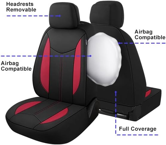 CAROMOP Neoprene Car Seat Cover 2 Front Seats, Waterproof Seat Covers for Cars, Universal Fit for Most Car Interior Covers-Se