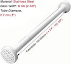 Adjustable Closet Rods - No Drill Extendable Clothes Rail for Windows & Bathroom, Space-Saving Wardrobe Organizer, White 35-5