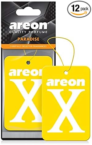 AREON X XV18D Hanging Best Car Air Freshener Paradise Scent, Paper Hanging Ornaments, Long Lasting Scent for Car or Home 12 P