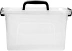 6 Quart Clear Storage Latch Box/Bins, 6-Pack Plastic Container with Latches and Lid