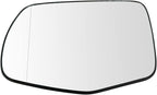 TRQ Driver Side Mirror Glass Aspherical Expanded View Snap On with Backing Plate Compatible with 2016-2018 Honda Pilot, 2017-