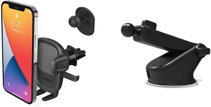 iOttie Easy One Touch 5 Air Vent & Flush Mount Combo with extra Dashboard Mounting Base - Universal Car Mount Phone Holder for iPhone, Google, Samsung, Moto, Huawei, Nokia, LG, all other Smartphones